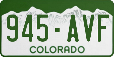 CO license plate 945AVF