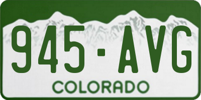 CO license plate 945AVG