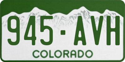 CO license plate 945AVH