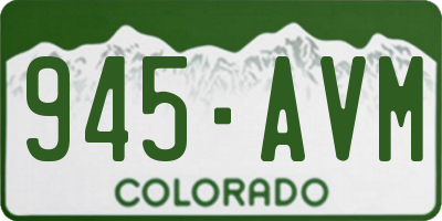 CO license plate 945AVM