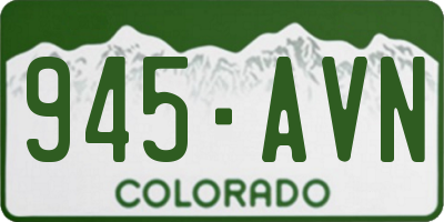 CO license plate 945AVN