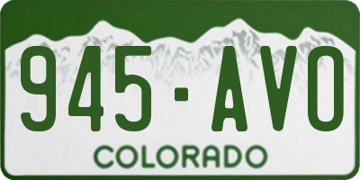 CO license plate 945AVO