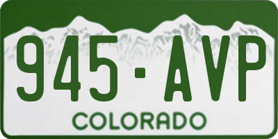CO license plate 945AVP