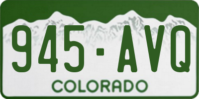 CO license plate 945AVQ