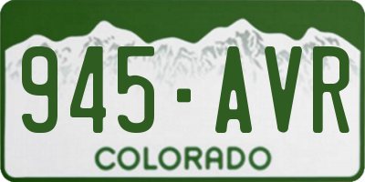 CO license plate 945AVR