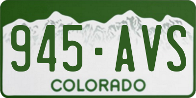 CO license plate 945AVS