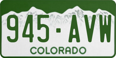 CO license plate 945AVW