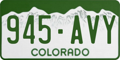 CO license plate 945AVY