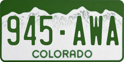 CO license plate 945AWA