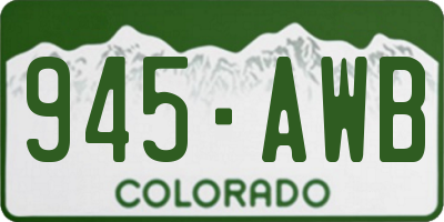 CO license plate 945AWB