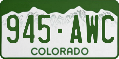 CO license plate 945AWC
