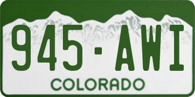 CO license plate 945AWI