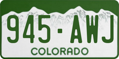 CO license plate 945AWJ