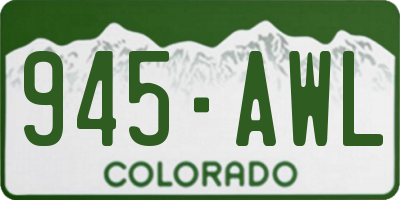 CO license plate 945AWL