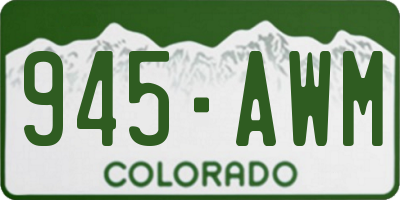 CO license plate 945AWM