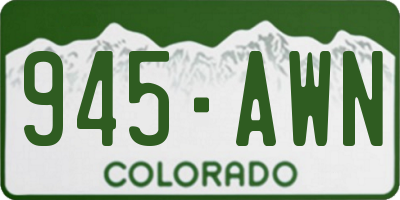 CO license plate 945AWN