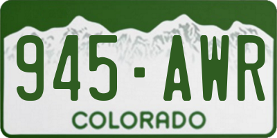 CO license plate 945AWR