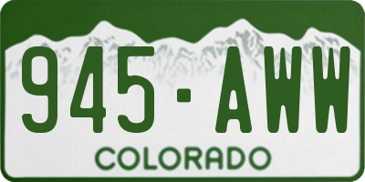 CO license plate 945AWW