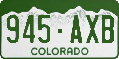 CO license plate 945AXB