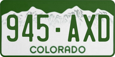 CO license plate 945AXD