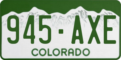 CO license plate 945AXE