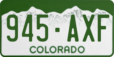 CO license plate 945AXF