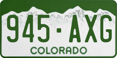 CO license plate 945AXG