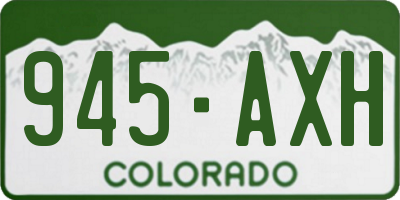 CO license plate 945AXH
