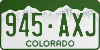 CO license plate 945AXJ