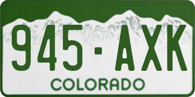 CO license plate 945AXK