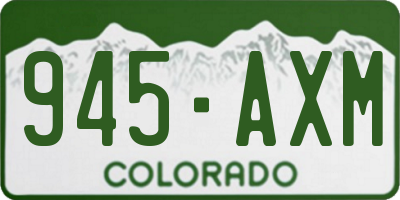 CO license plate 945AXM