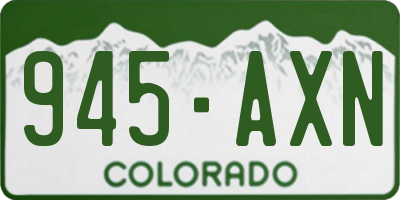 CO license plate 945AXN