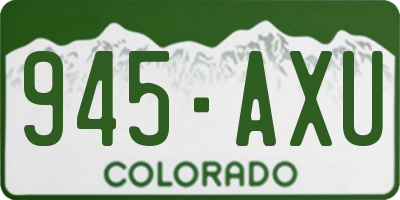 CO license plate 945AXU