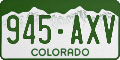 CO license plate 945AXV