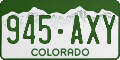 CO license plate 945AXY
