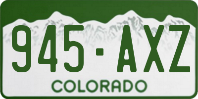 CO license plate 945AXZ