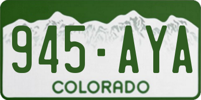 CO license plate 945AYA