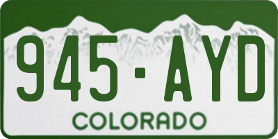 CO license plate 945AYD