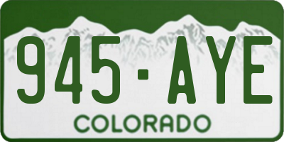 CO license plate 945AYE