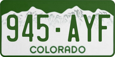 CO license plate 945AYF