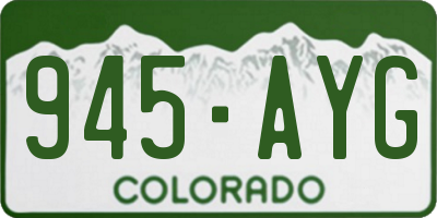 CO license plate 945AYG
