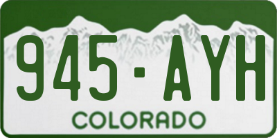 CO license plate 945AYH