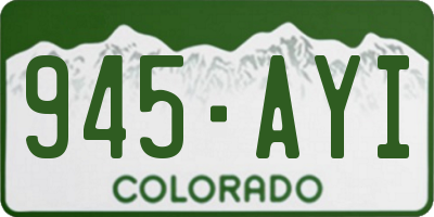 CO license plate 945AYI