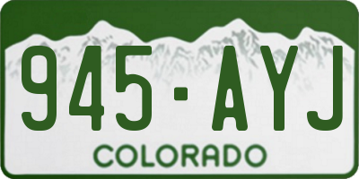 CO license plate 945AYJ