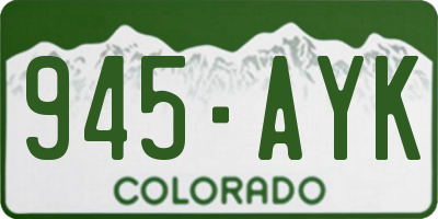 CO license plate 945AYK