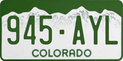 CO license plate 945AYL
