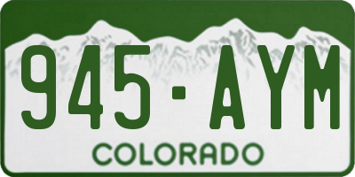 CO license plate 945AYM