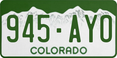 CO license plate 945AYO