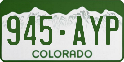 CO license plate 945AYP
