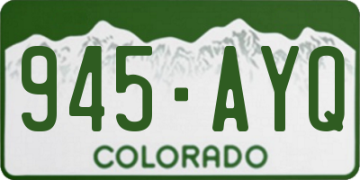 CO license plate 945AYQ